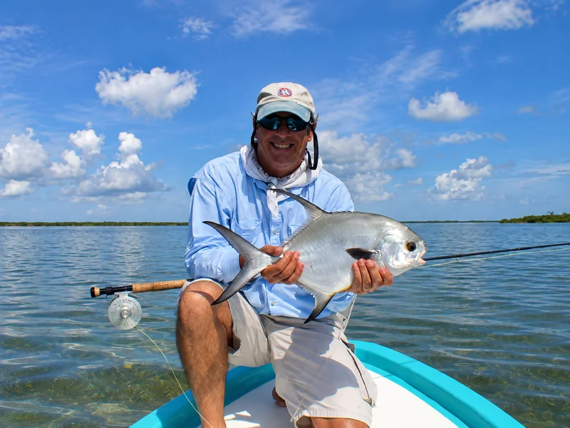 Isla Blanca flats fly fishing charter in Cancun shallow waters